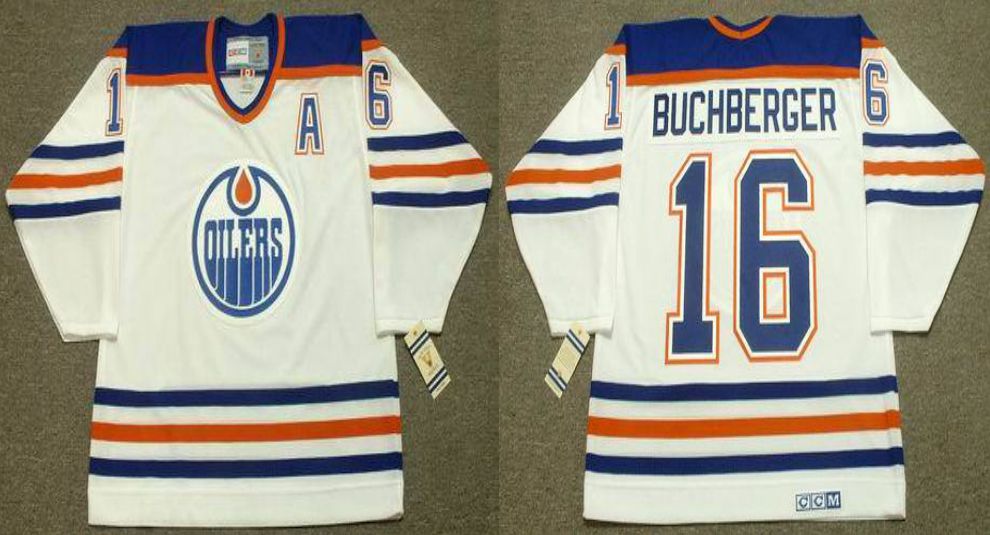 2019 Men Edmonton Oilers 16 Buchberger White CCM NHL jerseys